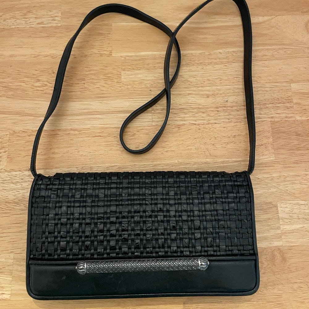 Brighton Black Woven Crossbody Bag